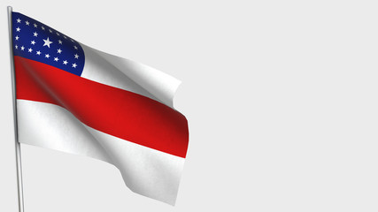 Amazonas waving flag illustration on flagpole.