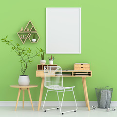 Empty photo frame for mockup, 3D rendering