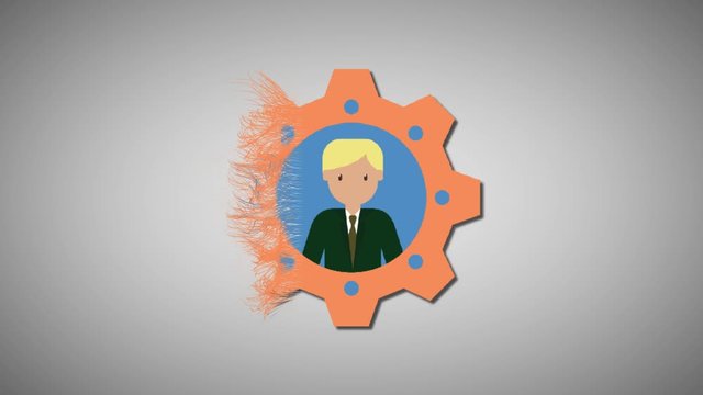 Management color fading effect mp4 video on gray background