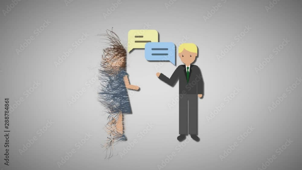 Poster conversation color fading effect mp4 video on gray background