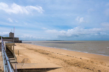 View on the Grande Plage and Fort Vauban in Fouras-les-Bains, Charente-Maritime, France