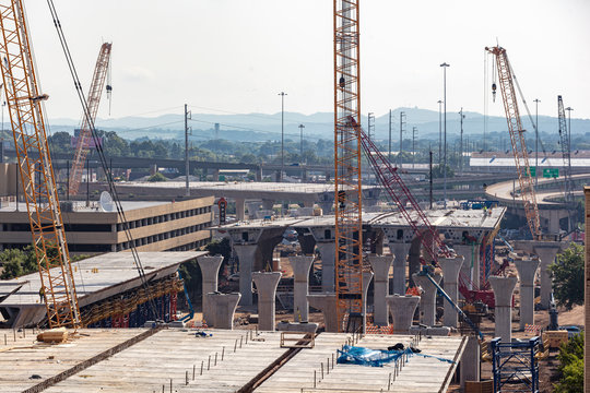 Interstate Bridge construction 