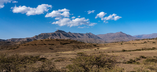 landscape in the highlands of Lalibela, Ethiopia