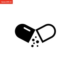 pill capsule medicine icon vector