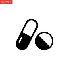 pill capsule medicine icon vector