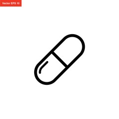 pill capsule medicine icon vector
