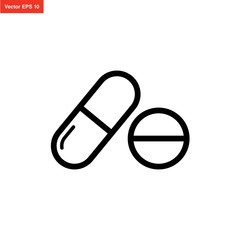 pill capsule medicine icon vector