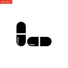 pill capsule medicine icon vector