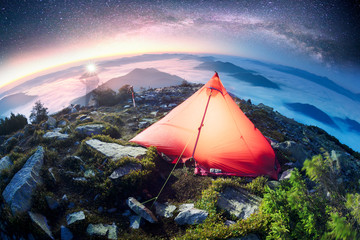 Star Bivouac with Red Tent © panaramka