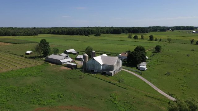 Pennsylvania Amish rural community old farm house agriculture. Settled late 1700's as pioneer religious settlement. Old Amish Mennonite town. Rural old order. Farming landscape.