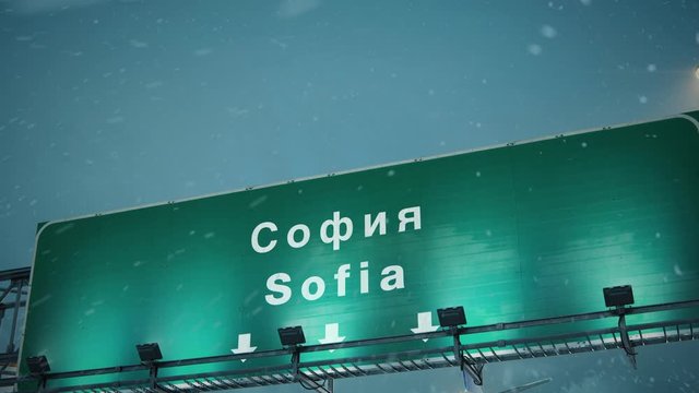 Airplane Landing Sofia in Christmas