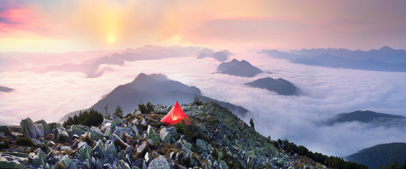 Star Bivouac with Red Tent