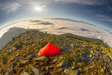 Red tent on top © panaramka