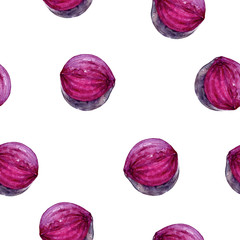 Beetroot hand drawn watercolor illustration. Seamless pattern.