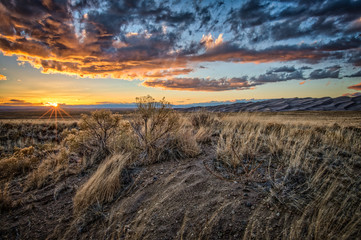 Sand Dunes at Sunset