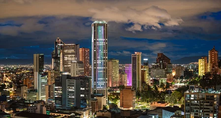 Foto op Aluminium Bogota City Capital of Colombia Skyline Night Photography Pano © Alejandro Tejada