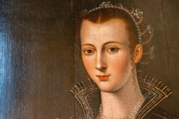 Medieval painting of noble italian woman