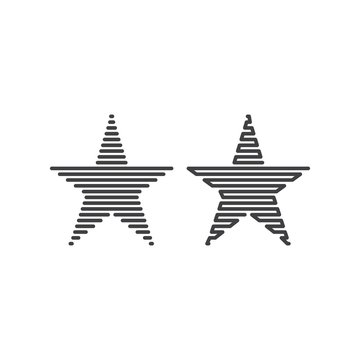 Dash line star . Vector logo icon template