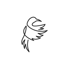 Humming bird one line. Vector logo icon template