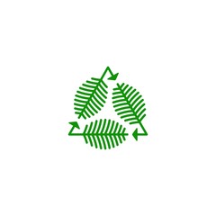 Recycle Palm leaf. Vector icon template