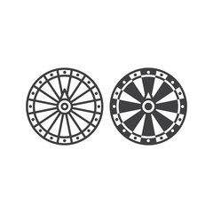 Roulette fortune wheel for gambling and lottery. Vector logo icon template