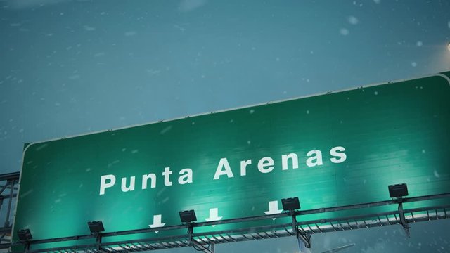 Airplane Landing Punta Arenas in Christmas