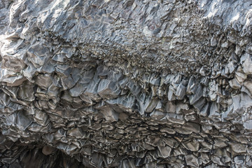 basalt formation in cave in southern Iceland, Europe