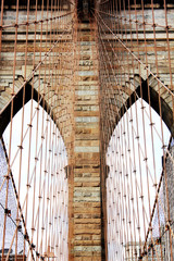 Fototapeta premium Closeup of the Brooklyn Brige in New York City
