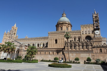 Fototapeta na wymiar Palermo, Italy - June 29, 2016: The cathedral of Palermo