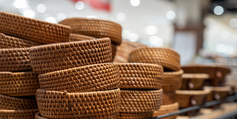 Fototapeta premium straw bowls in a stack better for the environment