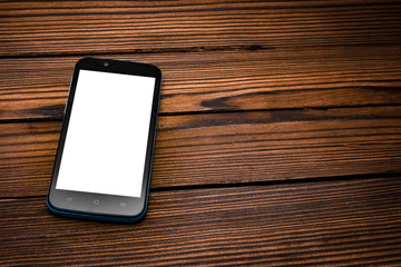 beautiful phone on a wooden background