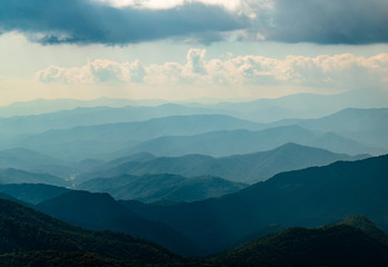 Autumn Evening Picturesque Mountain Range