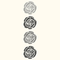 Six inch wide sized layout of a Rose for Rhinestones or Studs
