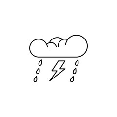 Thunderstorm lightning bolt icon. Element of natural disaster icon
