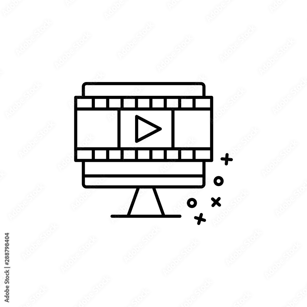 Poster video player computer streaming icon. element of quit smoking icon