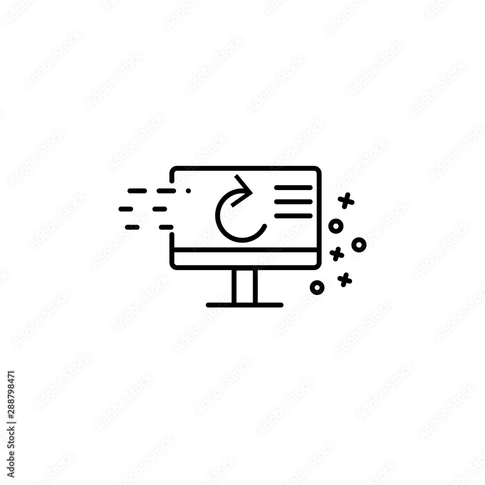 Poster replay computer streaming icon. element of quit smoking icon