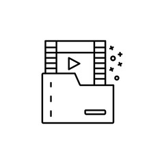 Fototapeta na wymiar Footage folder video play icon. Element of quit smoking icon