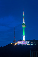 Fototapeta premium Seoul City Skyline and Seoul Tower