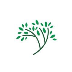 Simple green branch tree illustration graphics