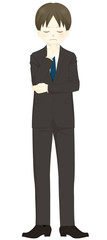 Fototapeta premium スーツ-目を閉じて考える男性