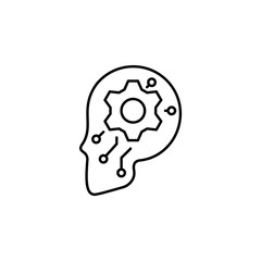 Cyborg, skull, mechanism, vector, icon icon illustration isolated vector sign sy