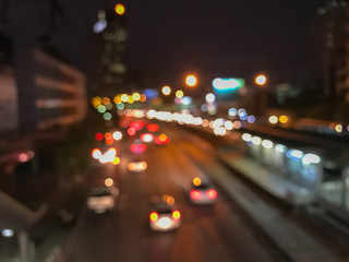 Fototapeta na wymiar blur of traffic in the city at night