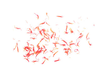 Safflower petals isolated on white background