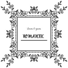 Elegant plant of leaf flower frame, for style of card romantic. Vector