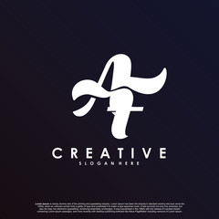 Letter AT A T logo initial overlapping interlock logo. Luxury vector mark logo template.