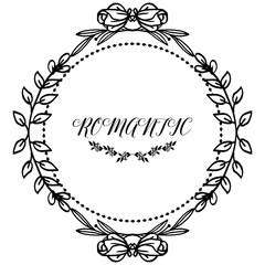 Elegant plant of leaf flower frame, for style of card romantic. Vector