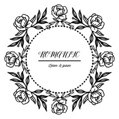 Feature leaf flower frame for invitation card design of romantic. Vector