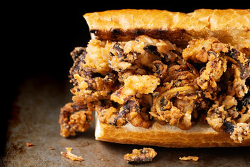 rustic fried calamari sandwich