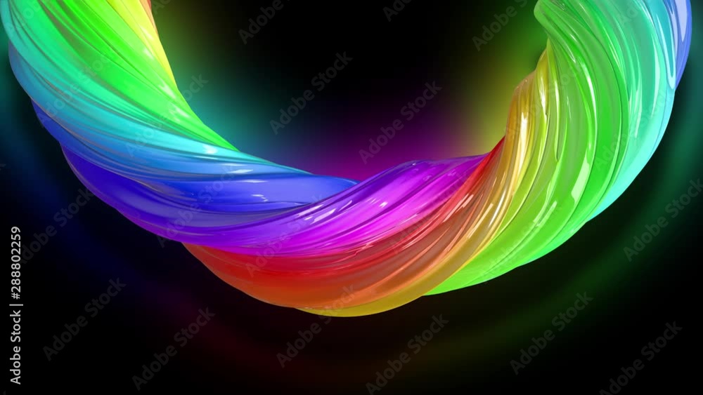 Poster paint flow moves in a circle. abstract colorful creative background with stream of mixed oil paints 