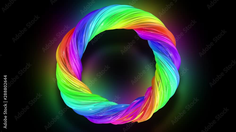 Poster paint flow moves in a circle. abstract colorful creative background with stream of mixed oil paints 